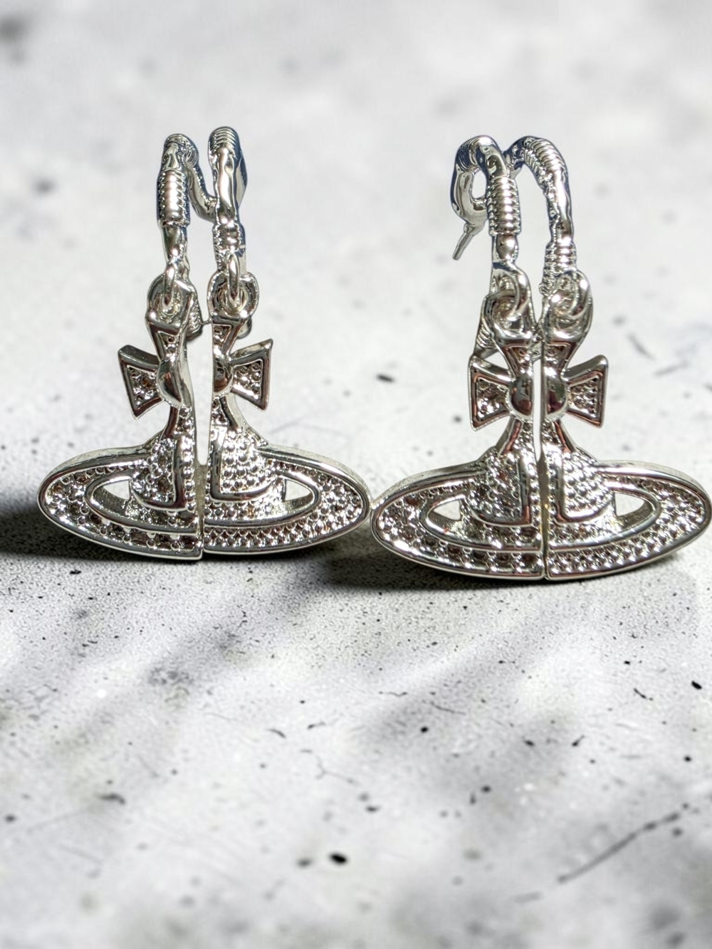 Polished Silver Orb Dangle Earrings